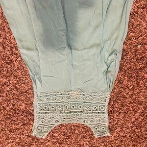 Mint lace flowing tank top